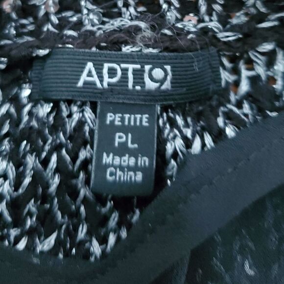 APT 9 WOMEN'S SWEATER SIZE LARGE PETITE LONG SLEEVE FULLY LINED BLACK AND GRAY - Picture 6 of 7